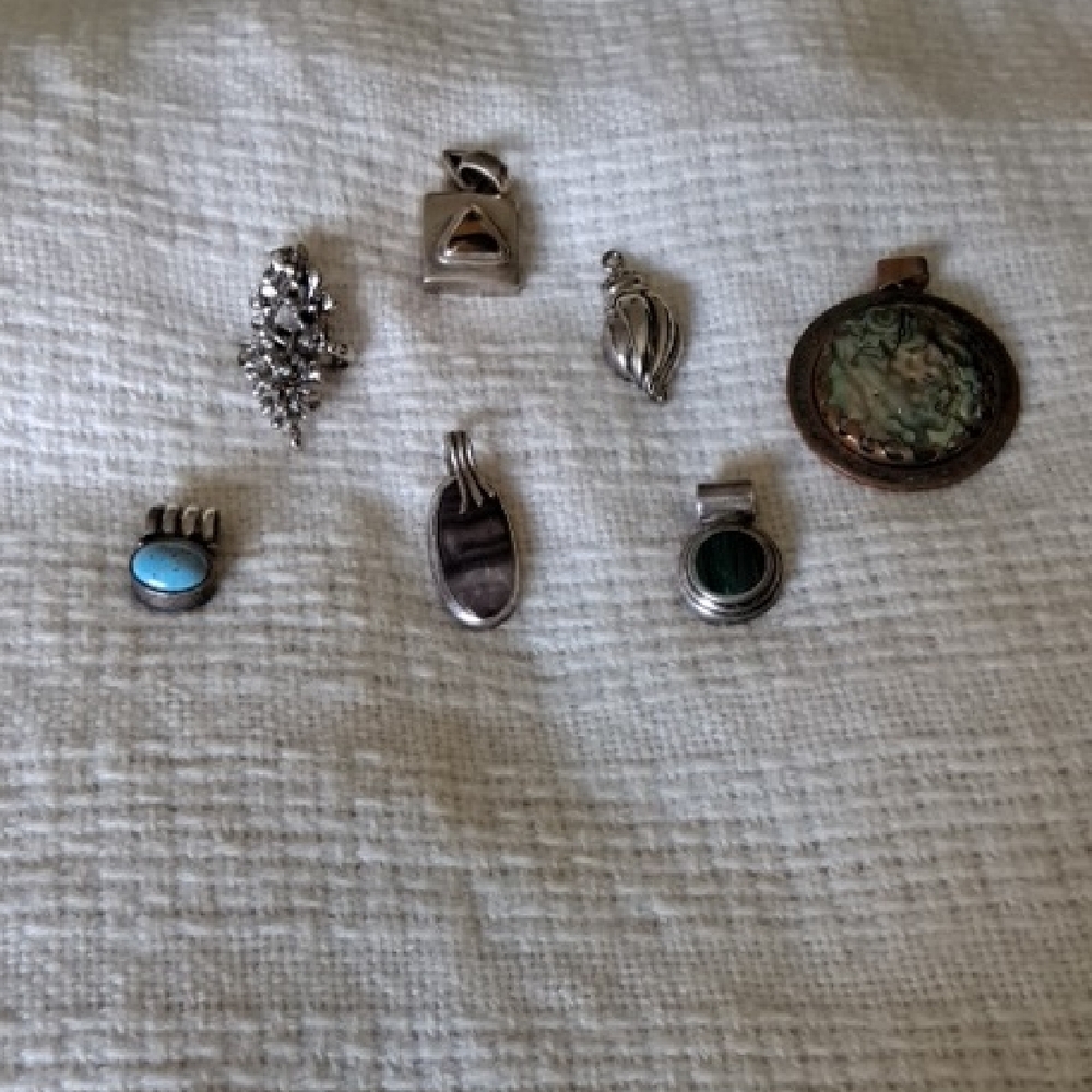 Elegant Silver and Gemstone Pendant Set